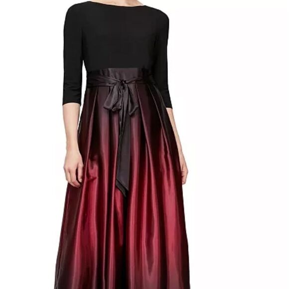 Holiday New Year Pocket Ombré Cocktail Evening Gown Bow ties Back or Front NWT - Picture 4 of 8